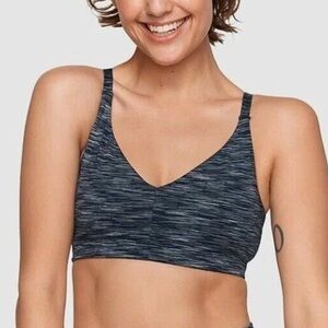 Outdoor Voices Women’s Free Form Sports Bra Black Gray Space Dye Size Med (8-10)